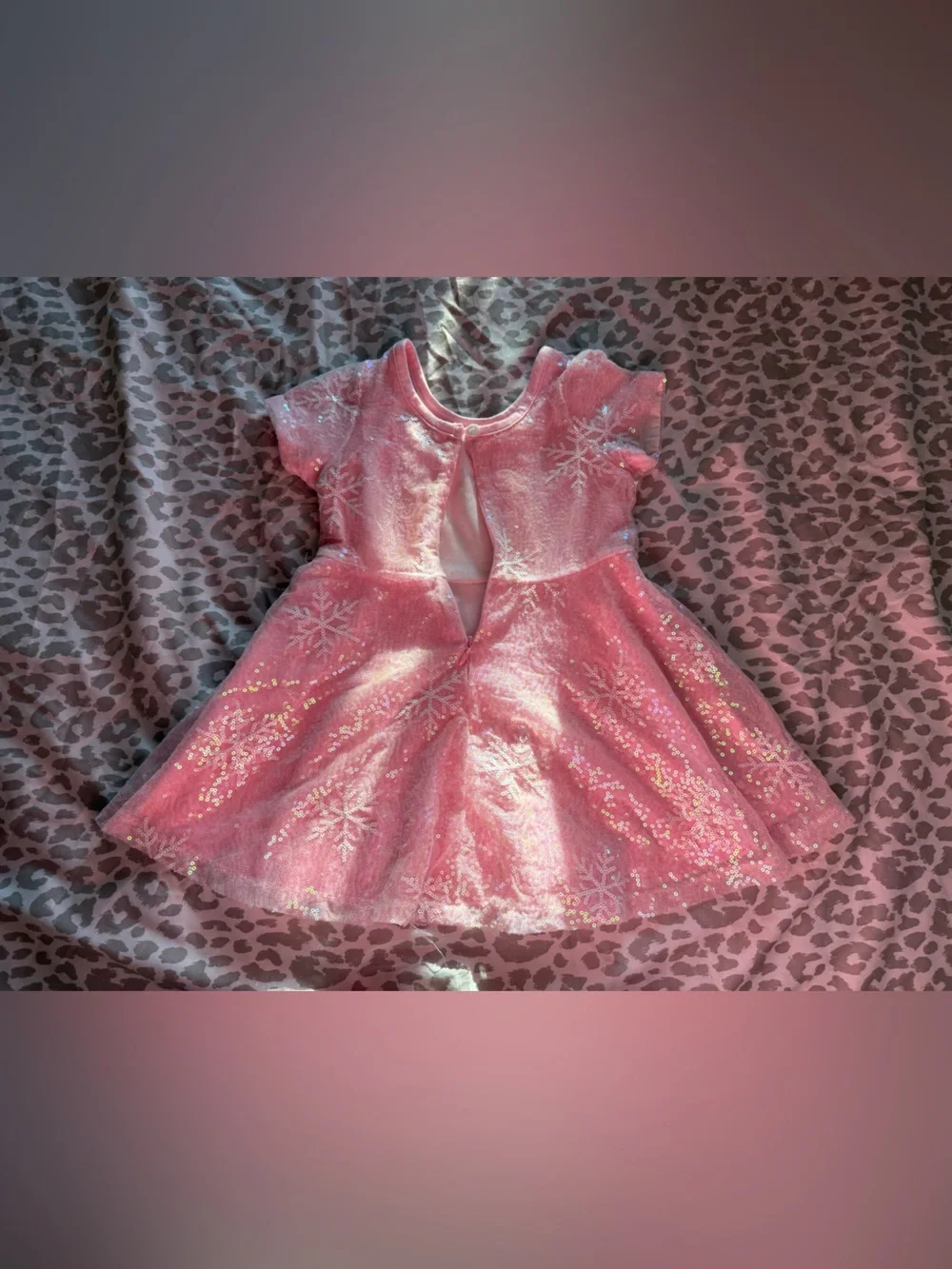 Sparkle in Pink,  Girls Sequin Snowflake Dress